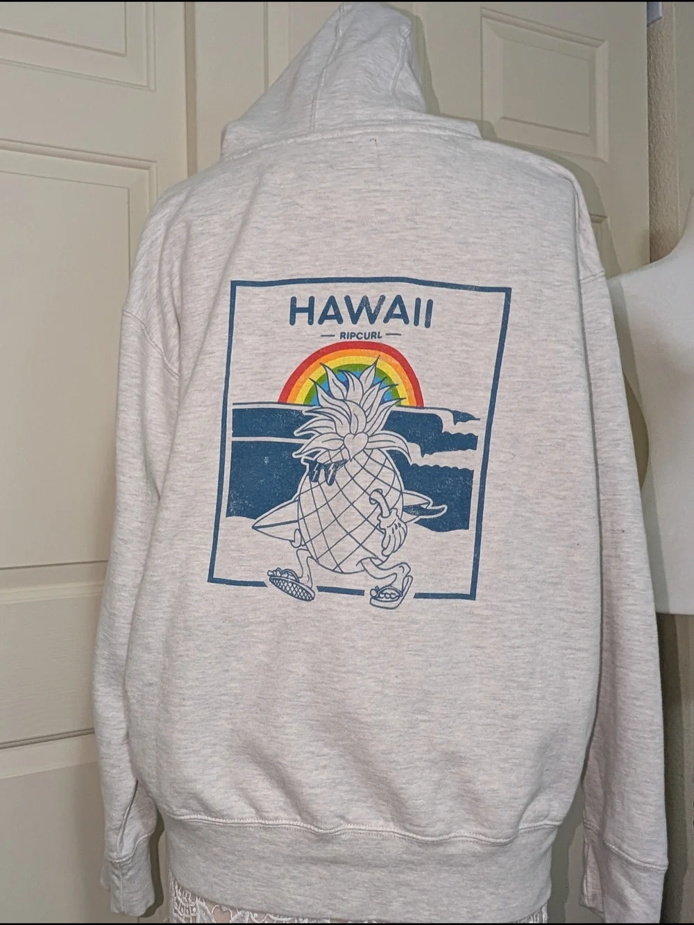 Unisex Rip Curl Cream Hoodie with Hawaii Pineapple Logo